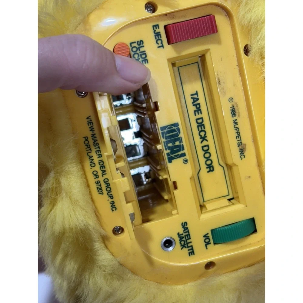 Vtg Sesame Street Big Bird 1986 Ideal Talking Toy + Book  For Repair Parts AS IS